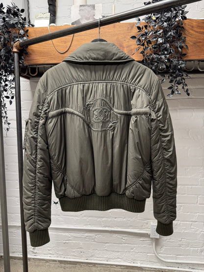 SS2014 Chanel ‘Lion Crest’ Quilted & Embroidered Logo Waistline Cropped Jacket