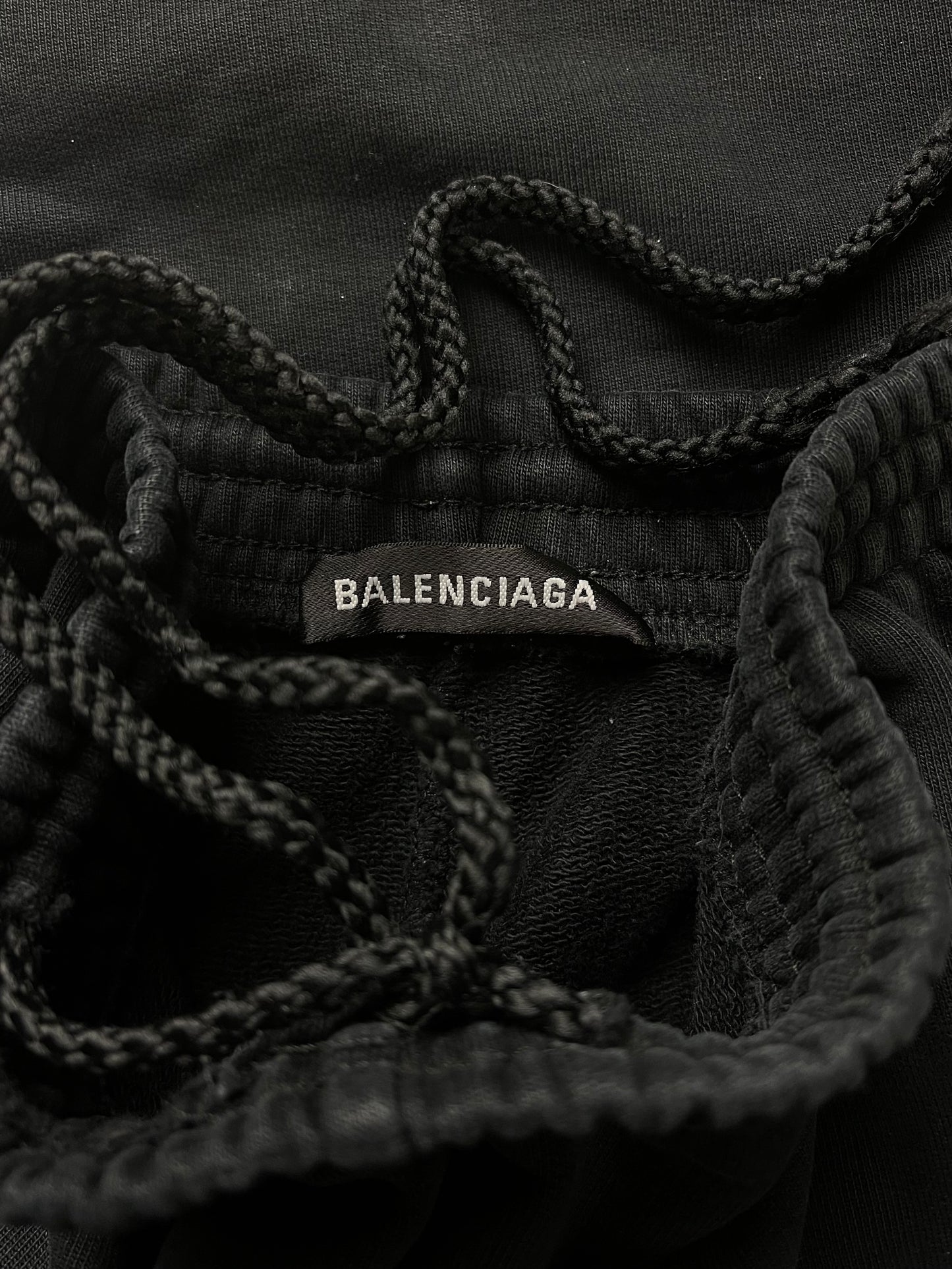 Balenciaga Typewriter Logo Black Drawstring Sweatpants