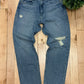 Yeezy x Gap Wide Leg Distressed Blue Denim