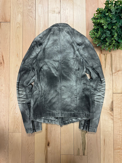 Fuga ‘Smoke Wash’ Grey Denim Biker Jacket