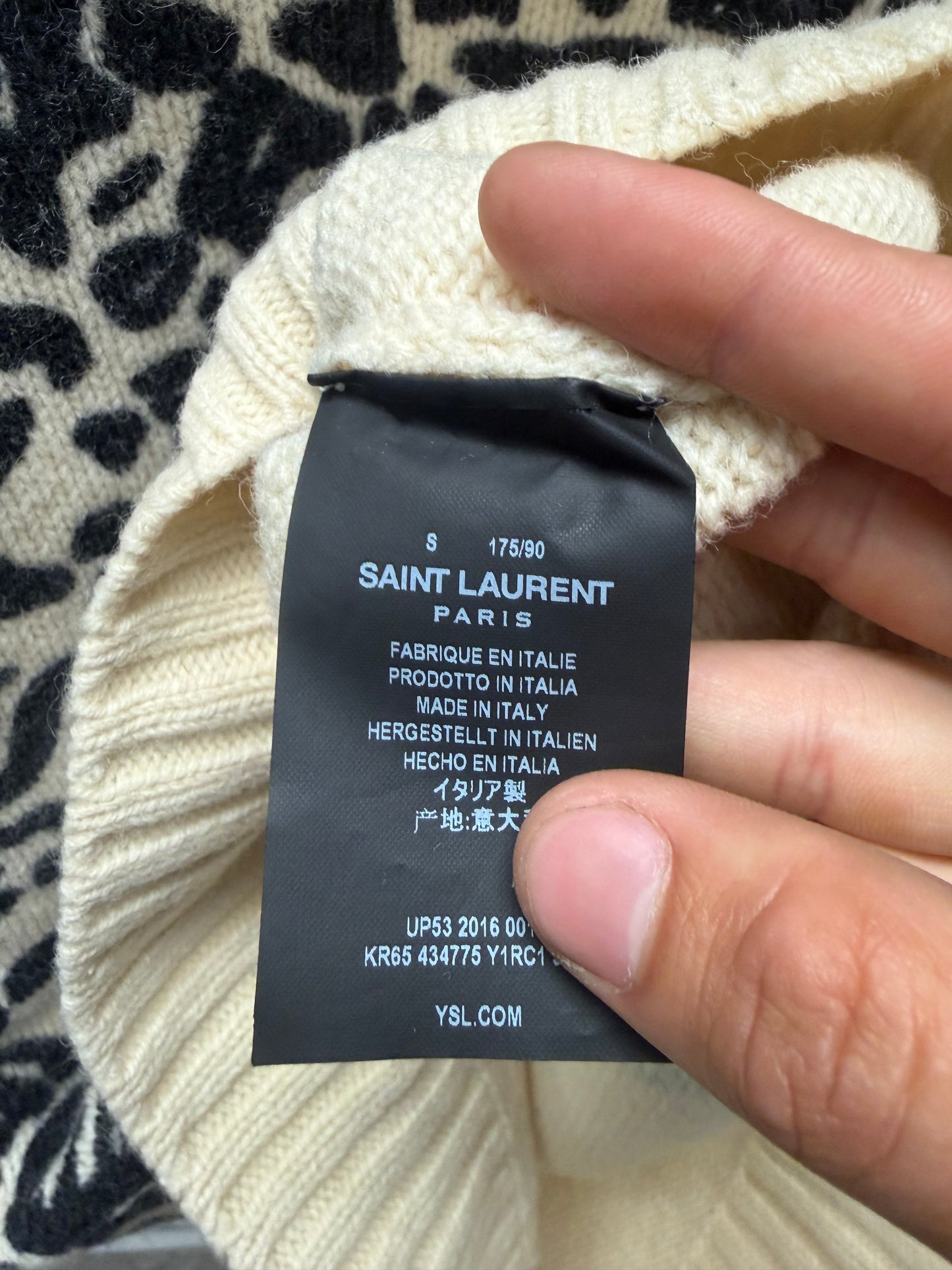 AW2016 Saint Laurent by Hedi Slimane ‘Leopard Print’ Wool Knit Sweater