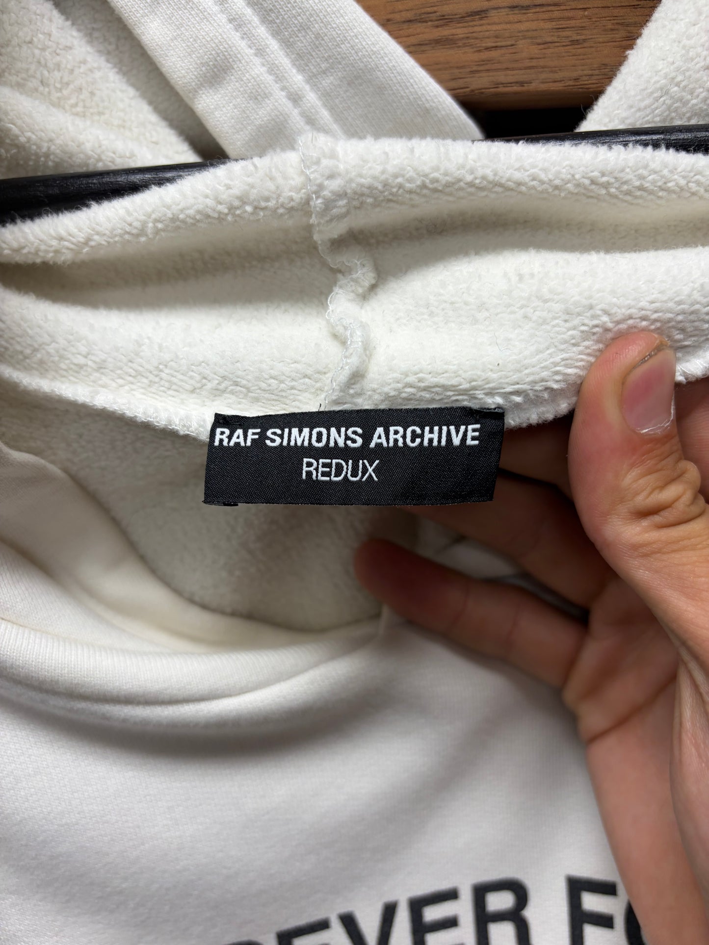 SS2002 Raf Simons ‘Kollaps’ Archive Redux White Sleeveless Hoodie