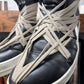Rick Owens Pentagram Black-Milk Leather High Top Geobaskets