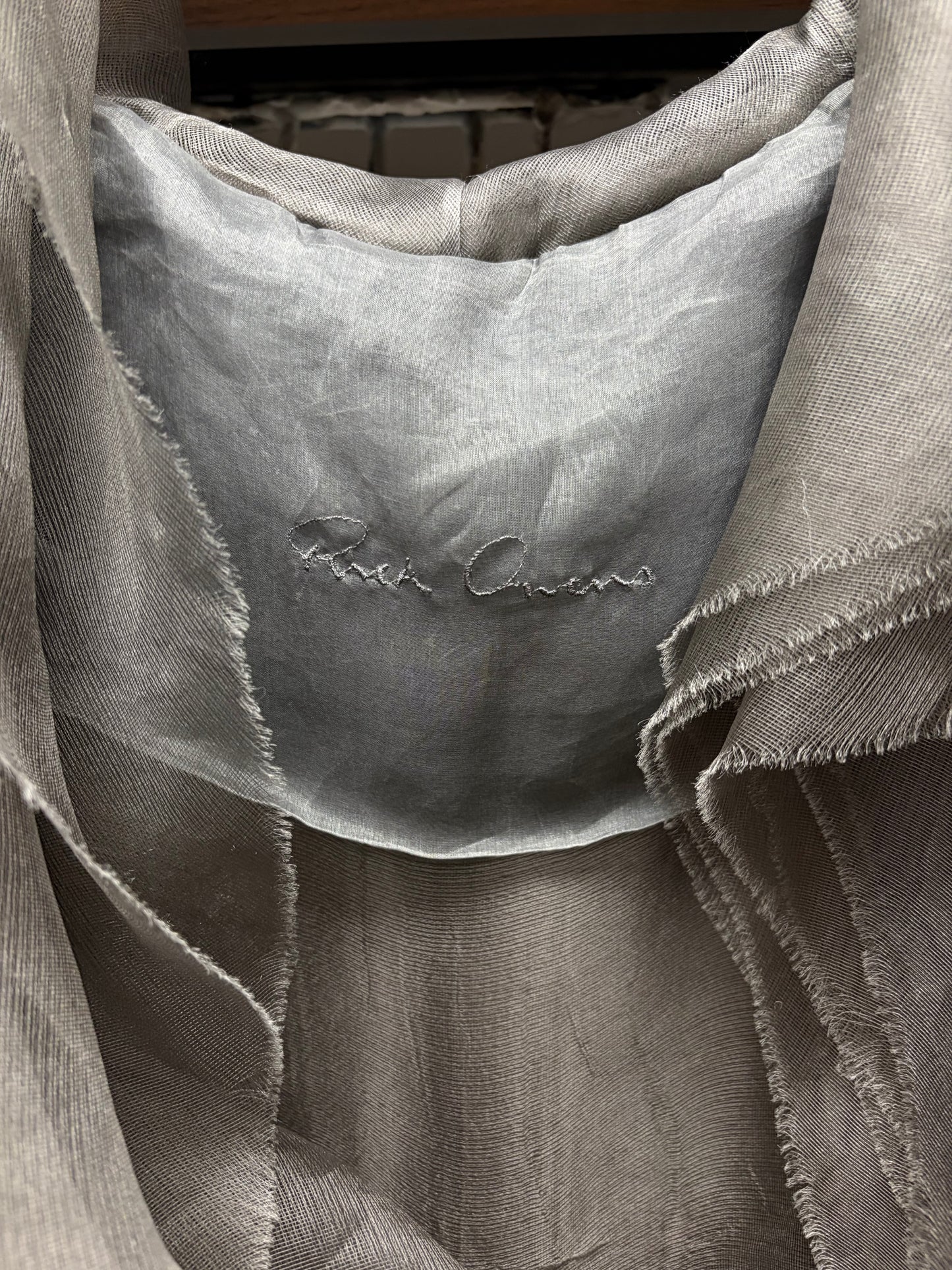 Rick Owens O&M era Frayed Silk ‘Organza’ Dust Cardigan