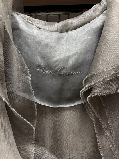 Rick Owens O&M era Frayed Silk ‘Organza’ Dust Cardigan