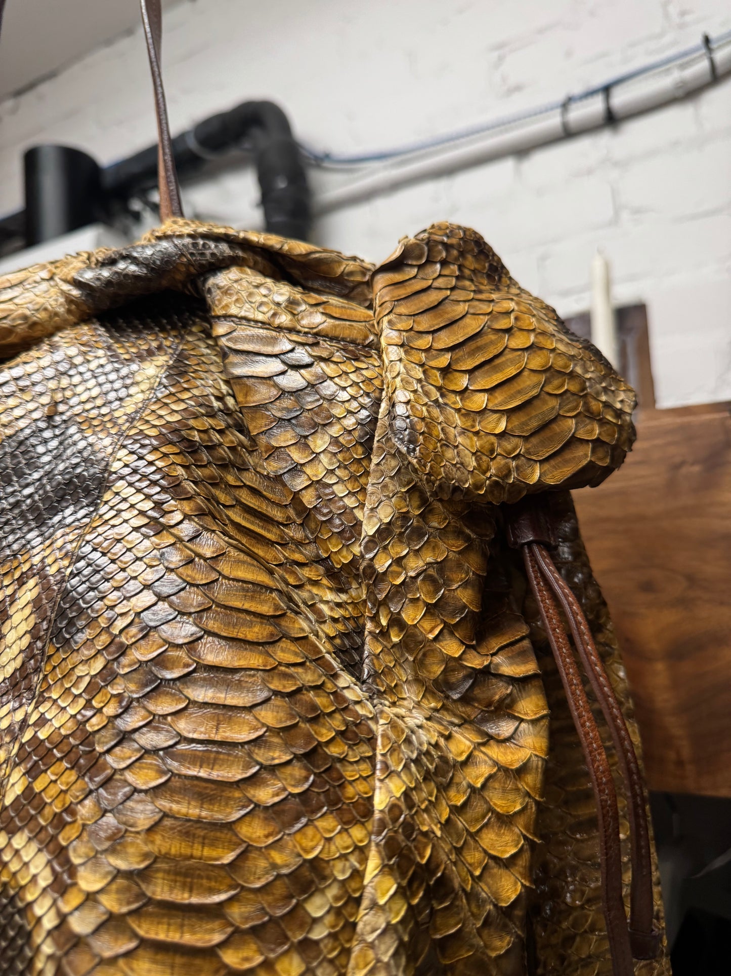 Vintage Prada ‘Pitone’ Genuine Python Leather Tote Bag