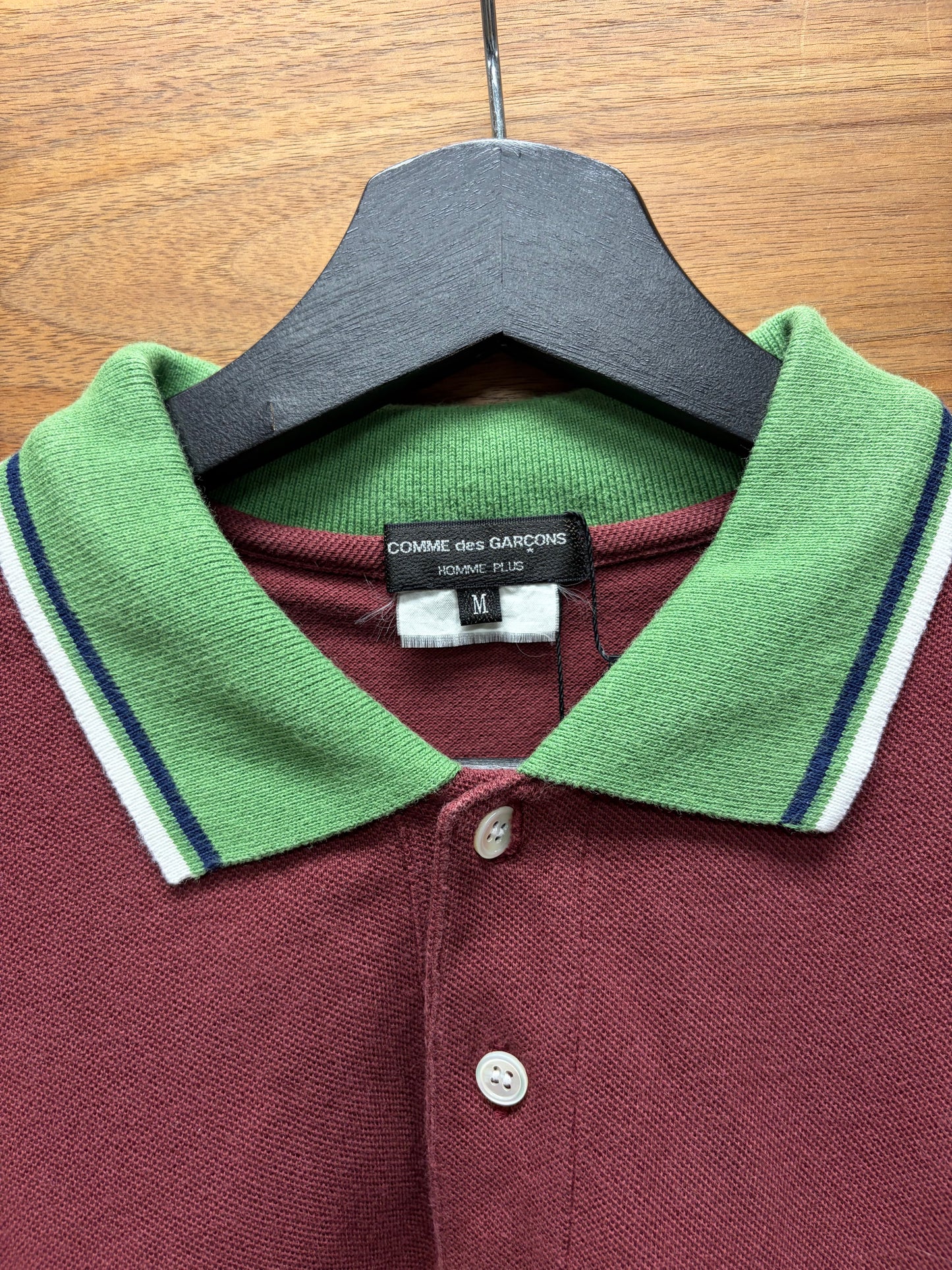 2007 Comme Des Garçons Homme Plus Two Tone Red/Green Cotton Polo
