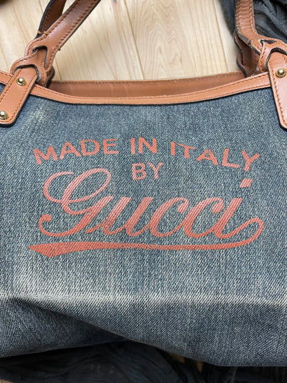 Gucci Denim/Leather Shoulder Bag