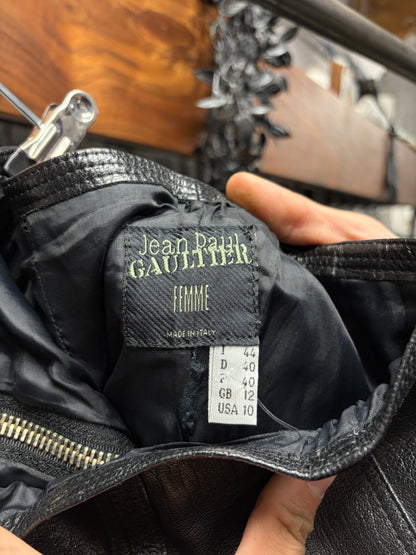 Vintage 1990s Jean Paul Gaultier Leather ‘Union Jack’ Pants