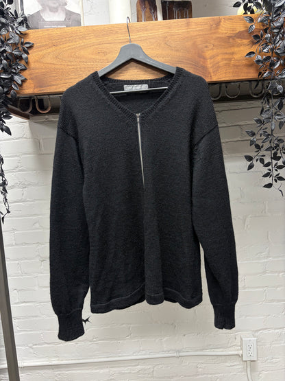 Vintage 90s Comme Des Garçons Homme Zip-Up Knit Bomber Sweater