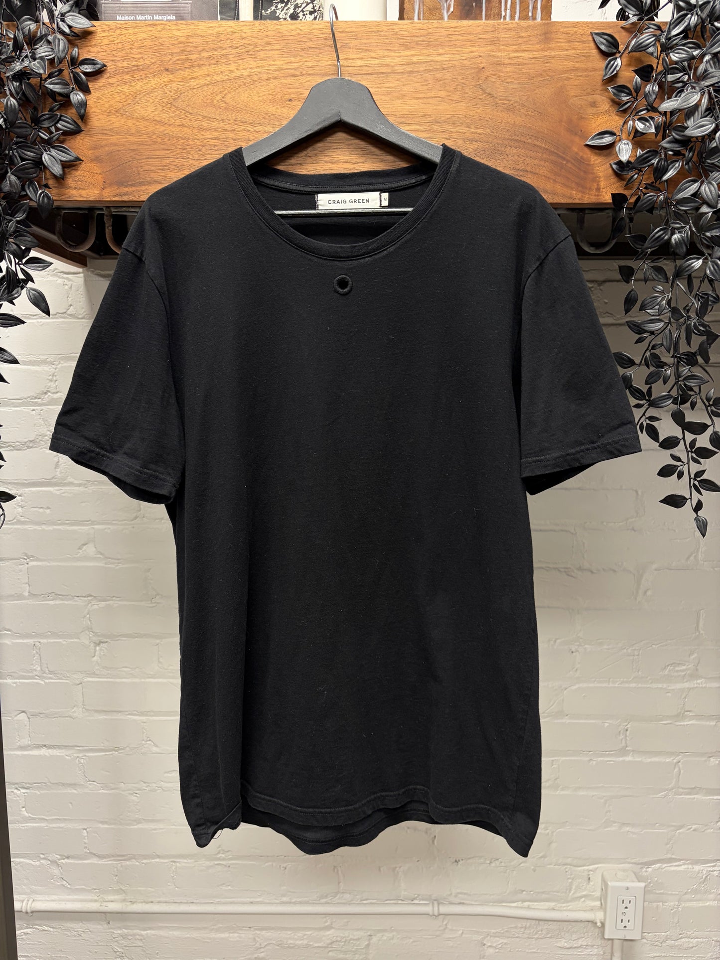 Craig Green ‘Eyelet Hole’ Black Short Sleeve Cotton T-Shirt