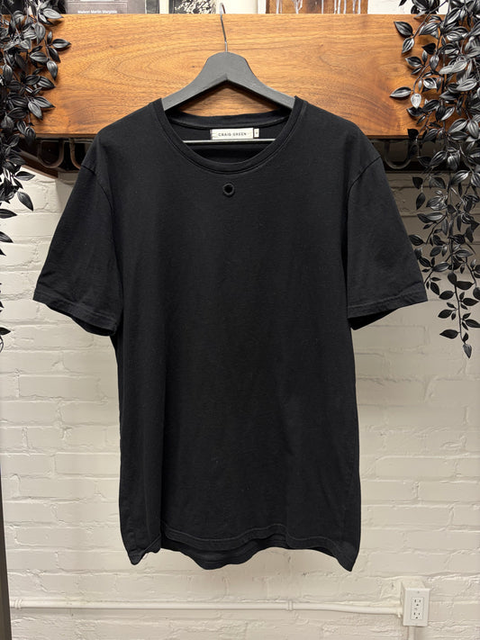 Craig Green ‘Eyelet Hole’ Black Short Sleeve Cotton T-Shirt