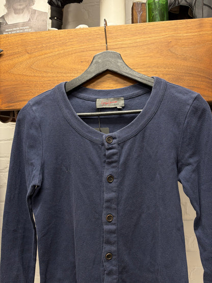 Yohji Yamamoto ‘Noir’ Navy Blue Full Button Collar Cardigan