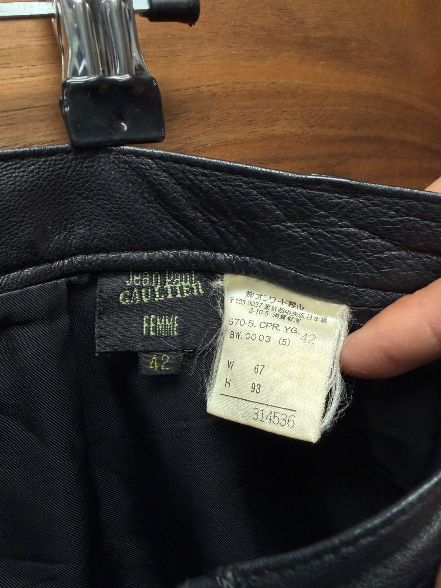 Vintage Jean Paul Gaultier Black Lambskin Leather Pants