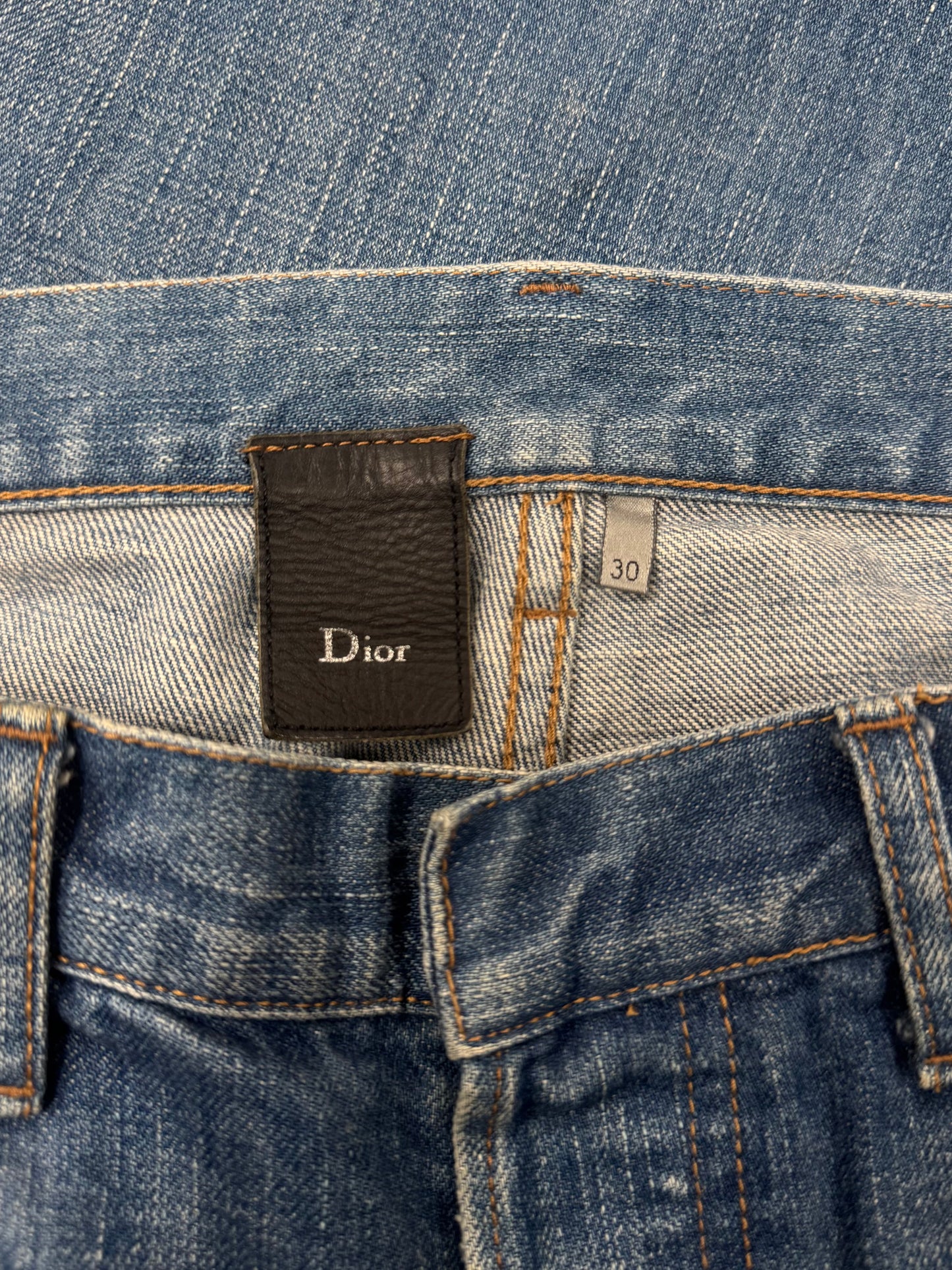 Dior Homme ‘Unaltered’ Distressed Blue Skinny Jeans