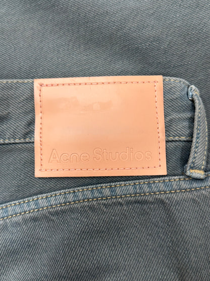Acne Studios Flared Cut Distressed Grey Denim