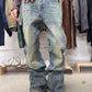 2023 Balenciaga ‘Bootcut Flared’ Dirt Wash Blue Denim