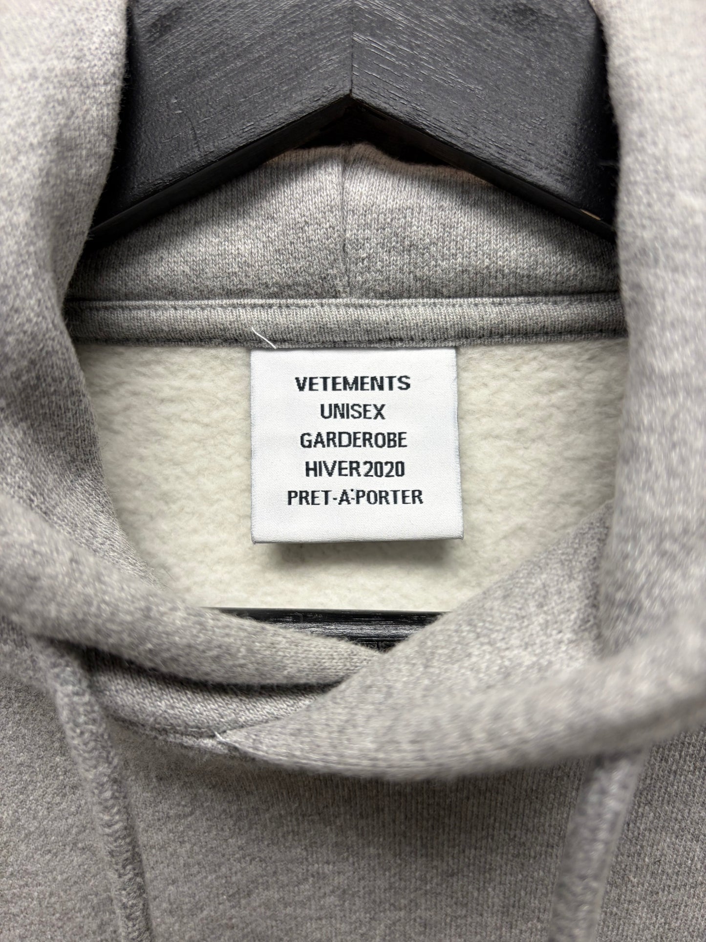 Vetements ‘Limited Edition’ Embroidered Logo Grey/Black Pullover Hoodie