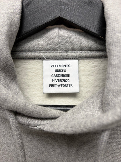 Vetements ‘Limited Edition’ Embroidered Logo Grey/Black Pullover Hoodie