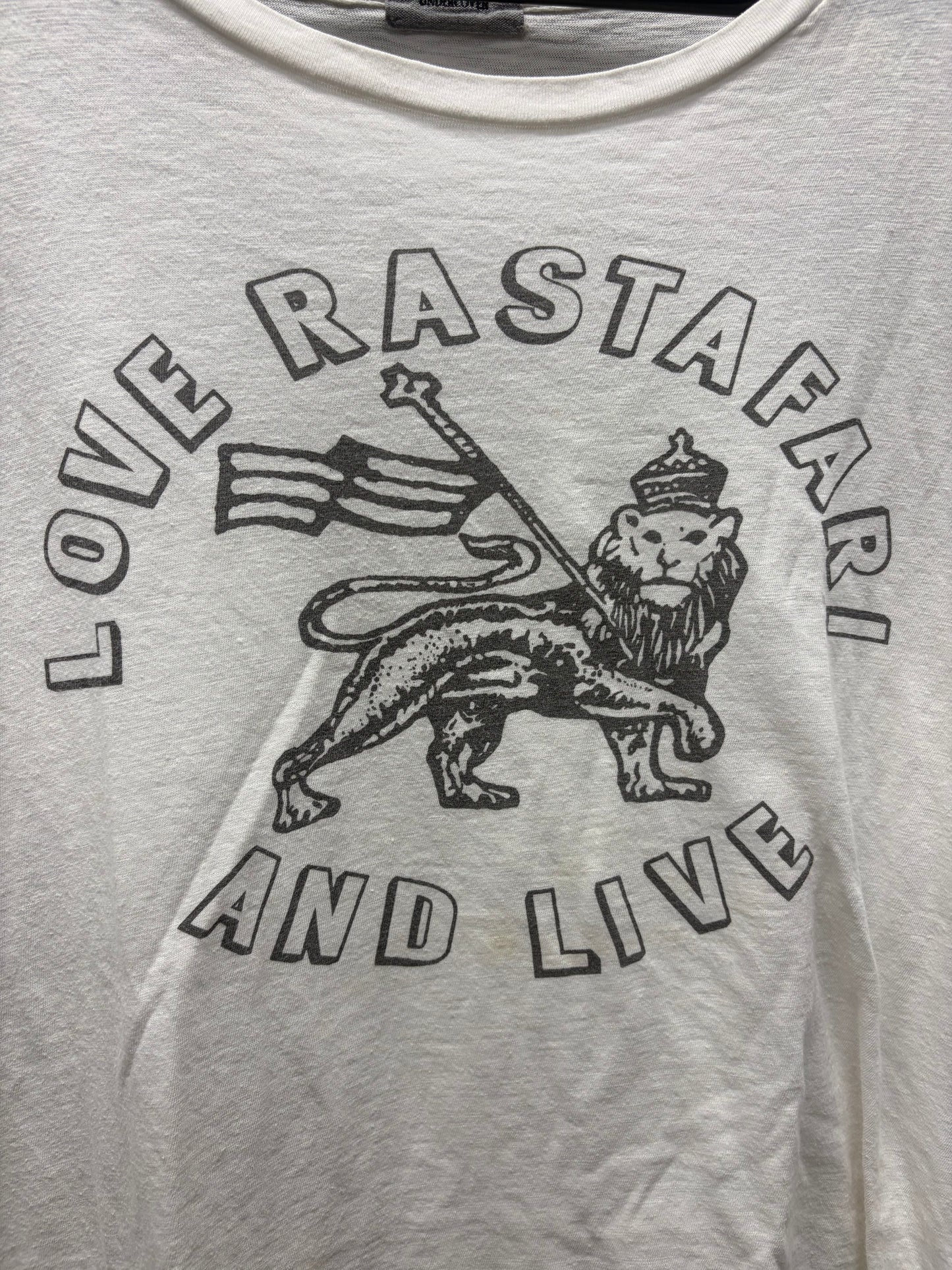 Undercover ‘Love Rastafari’ Lion Crest Cream White Short Sleeve Graphic T-Shirt
