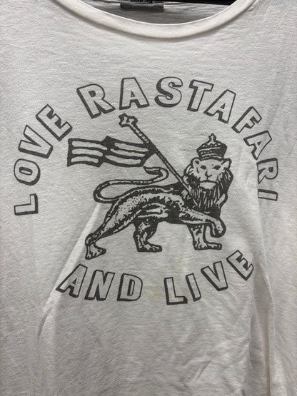 Undercover ‘Love Rastafari’ Lion Crest Cream White Short Sleeve Graphic T-Shirt
