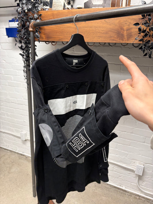 Hood by Air Patch ‘HBA’ Logo Layered Black Long Sleeve Shirt