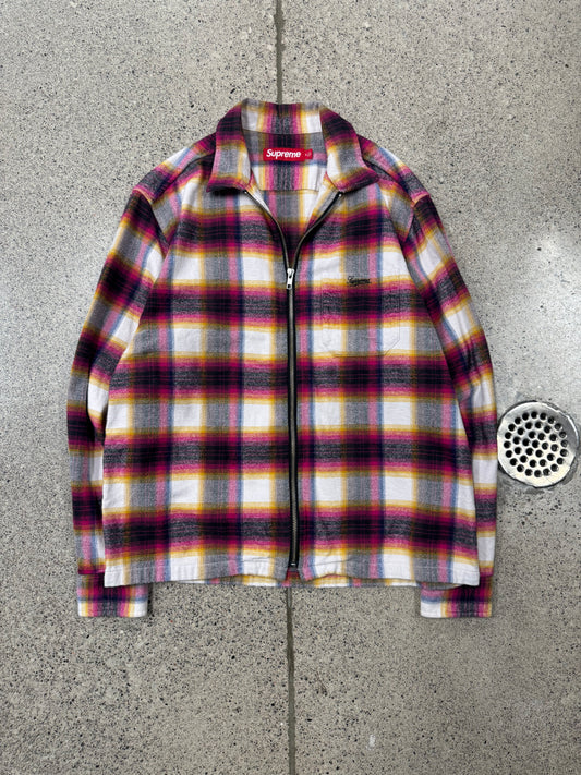 SS2024 Supreme ‘Shadow Plaid’ Zip Up Flannel