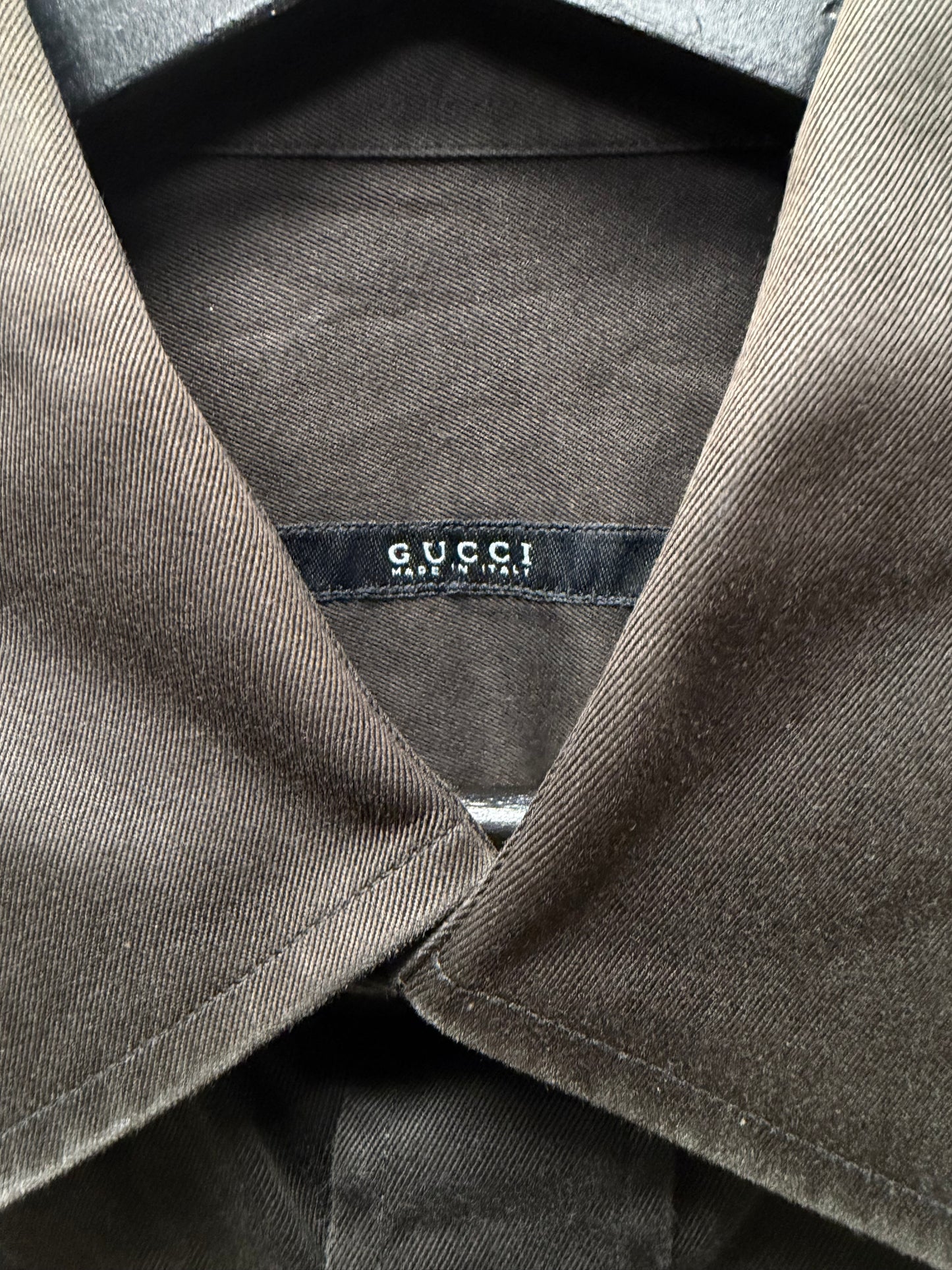 2000s Gucci Sun Faded Brown Button Up Shirt