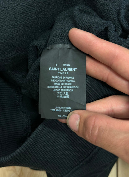 AW2017 Saint Laurent Black Box Logo Hoodie