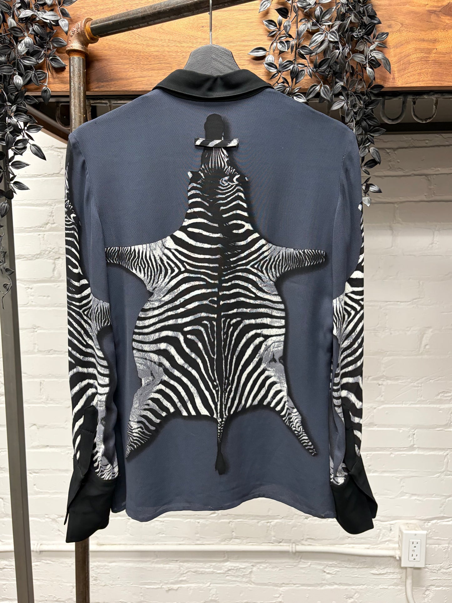 AW1998 Jean Paul Gaultier ‘Zebra Hide’ Button Snap Collared Evening Shirt