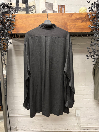 1990s Comme Des Garçons Homme Plus Lace Detail Oversized Button Down Shirt