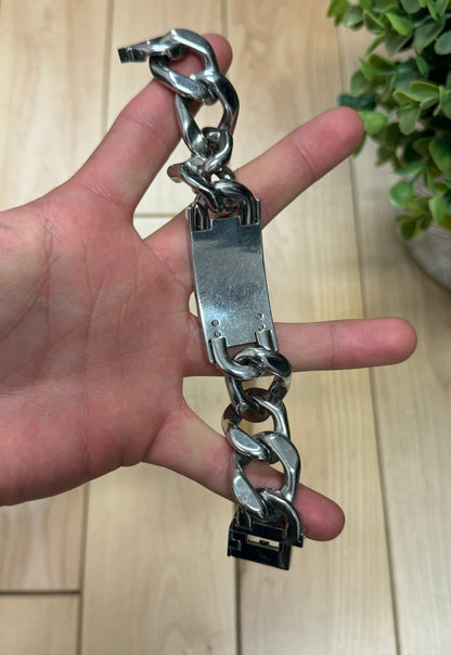 2000s Dolce & Gabbana Silver Cuban Link Bracelet