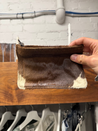 Chrome Hearts Pony-Hair Cowhide ‘Chng Purse’ Dagger Zip Pouch