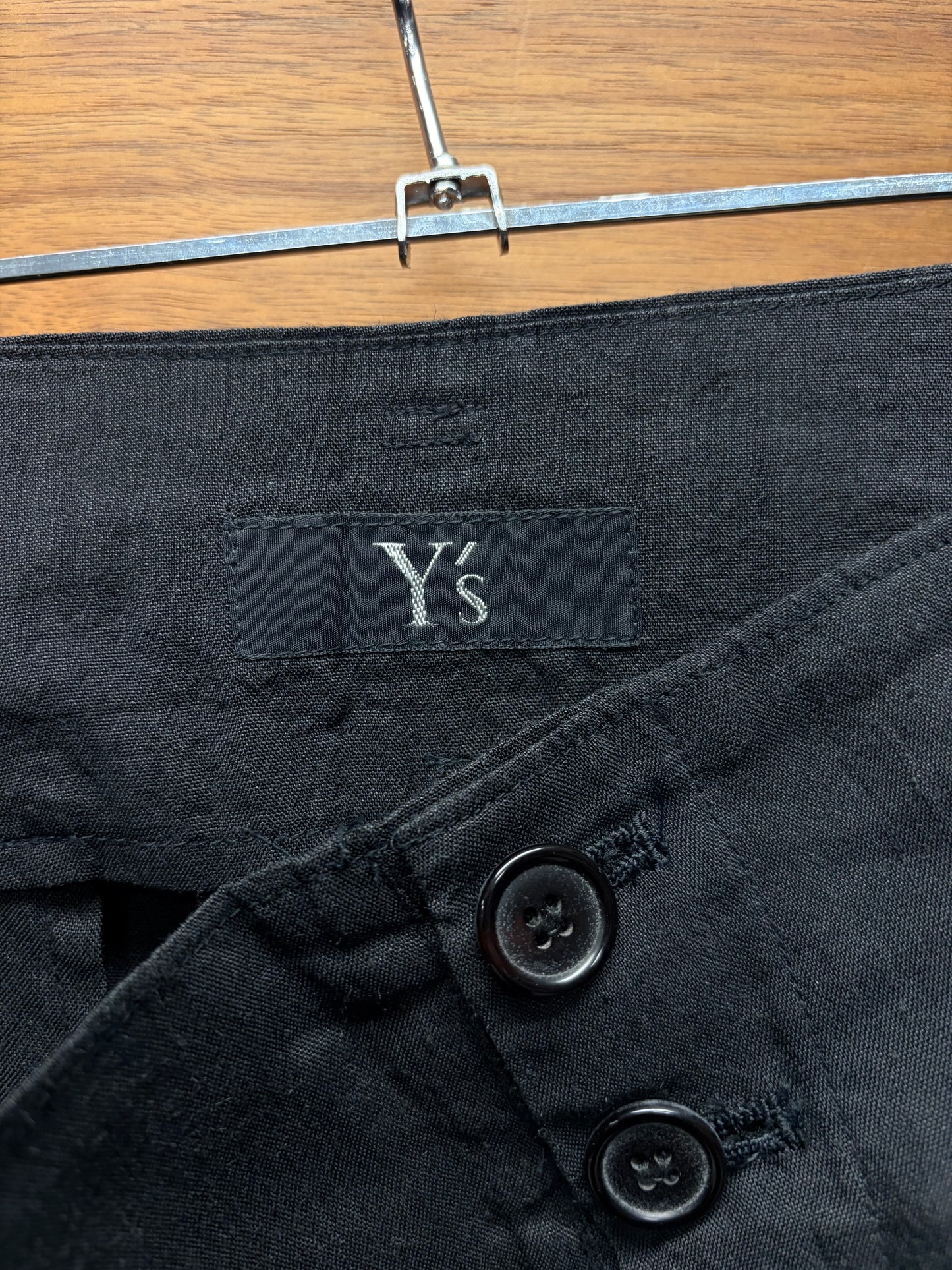 Yohji Yamamoto ‘Y’s’ Over Knee Length Lightweight Black Cotton/Linen Shorts