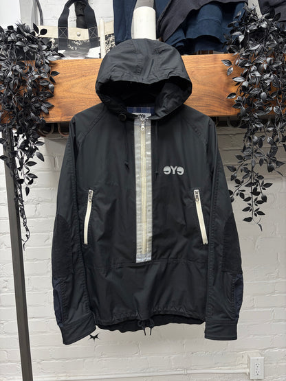2018 Junya Watanabe Reflective Tape Seam Black Zip-Up Shell Jacket