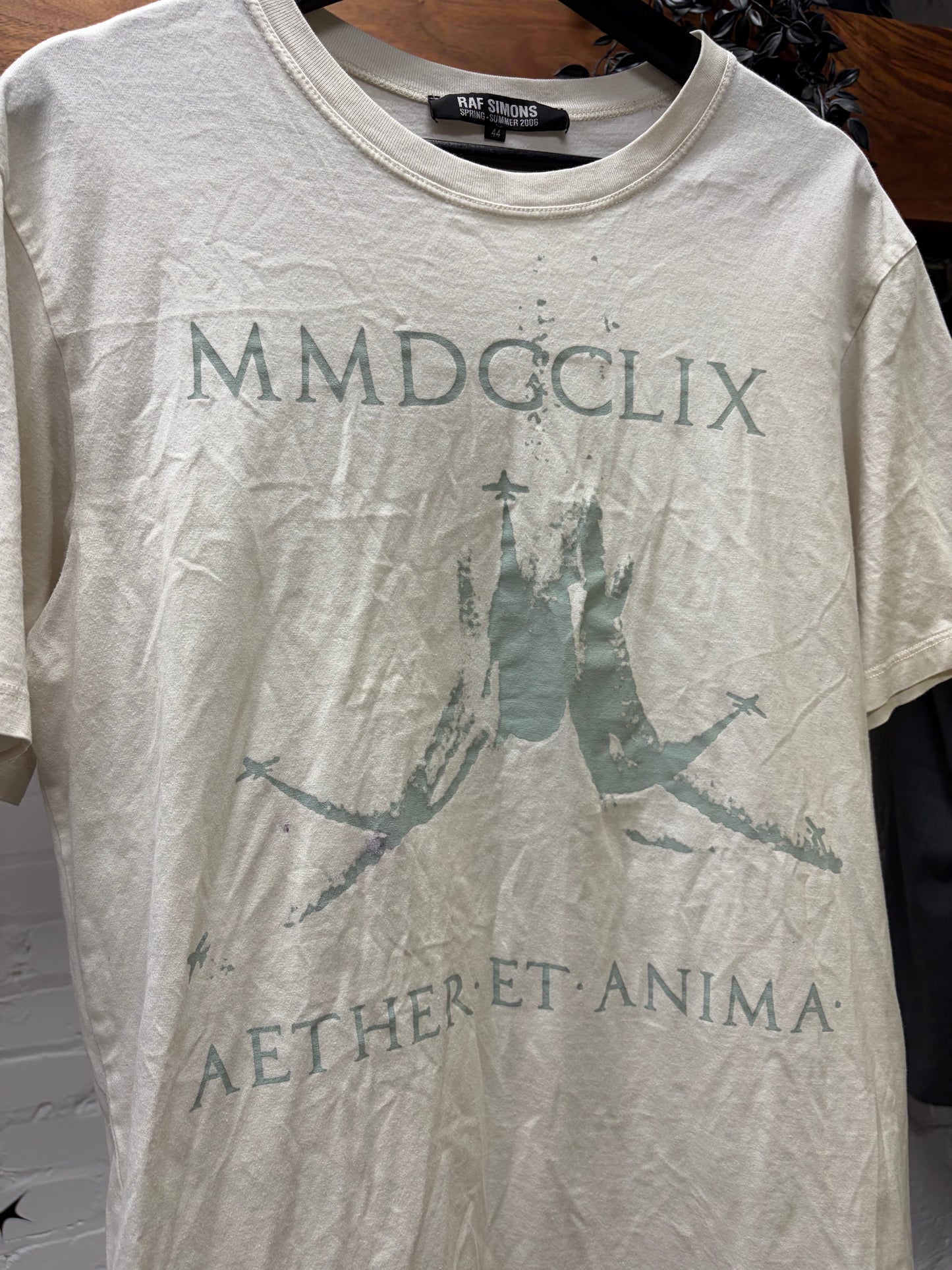 AW2006 Raf Simons Icarus Surgit ‘Aether et Anima’ White Graphic T-Shirt