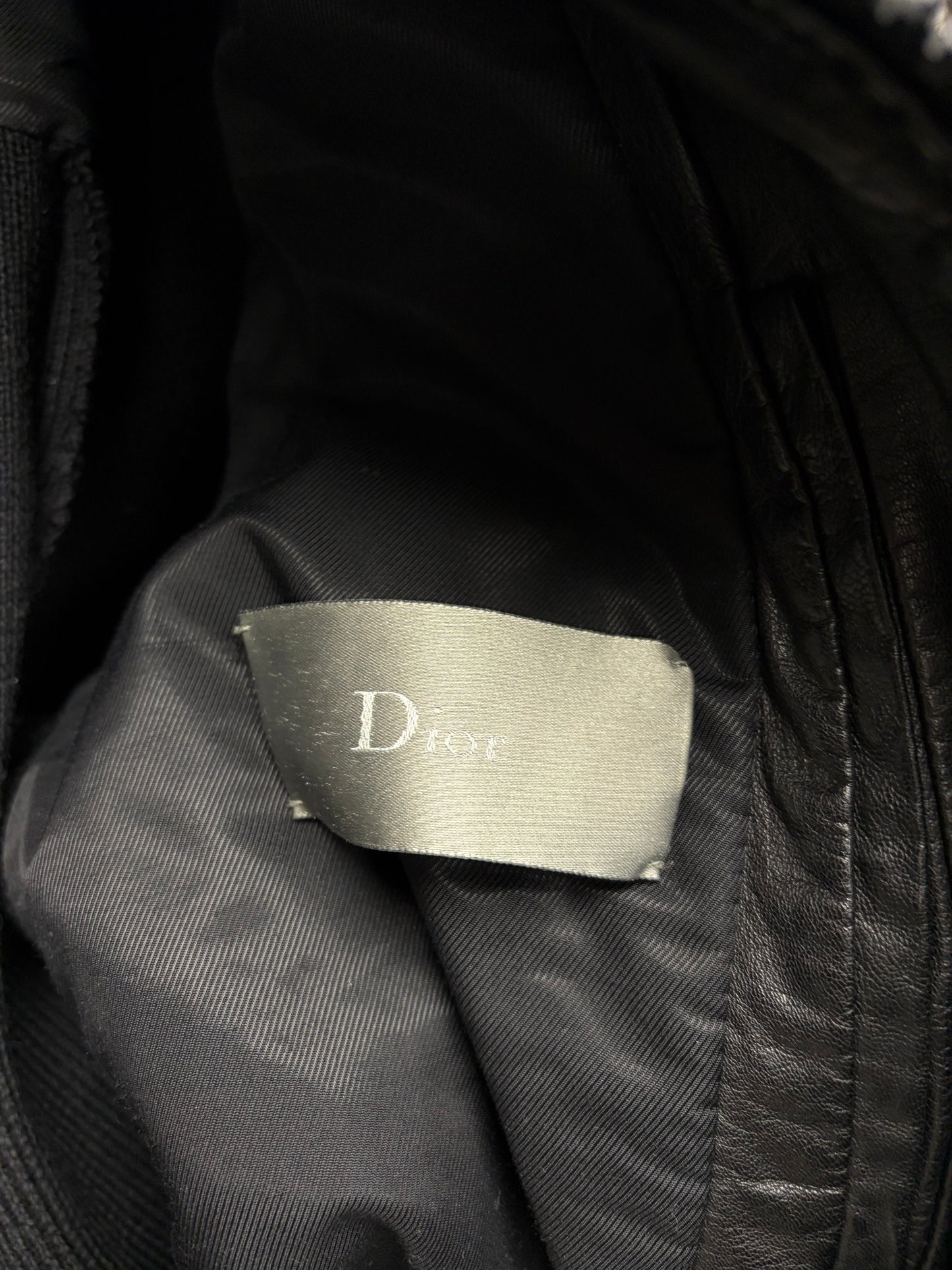AW2005 Dior Homme by Hedi Slimane ‘In the Morning’ Black Ribbed Wool/Lambskin Leather Jacket