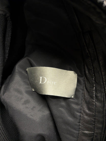 AW2005 Dior Homme by Hedi Slimane ‘In the Morning’ Black Ribbed Wool/Lambskin Leather Jacket