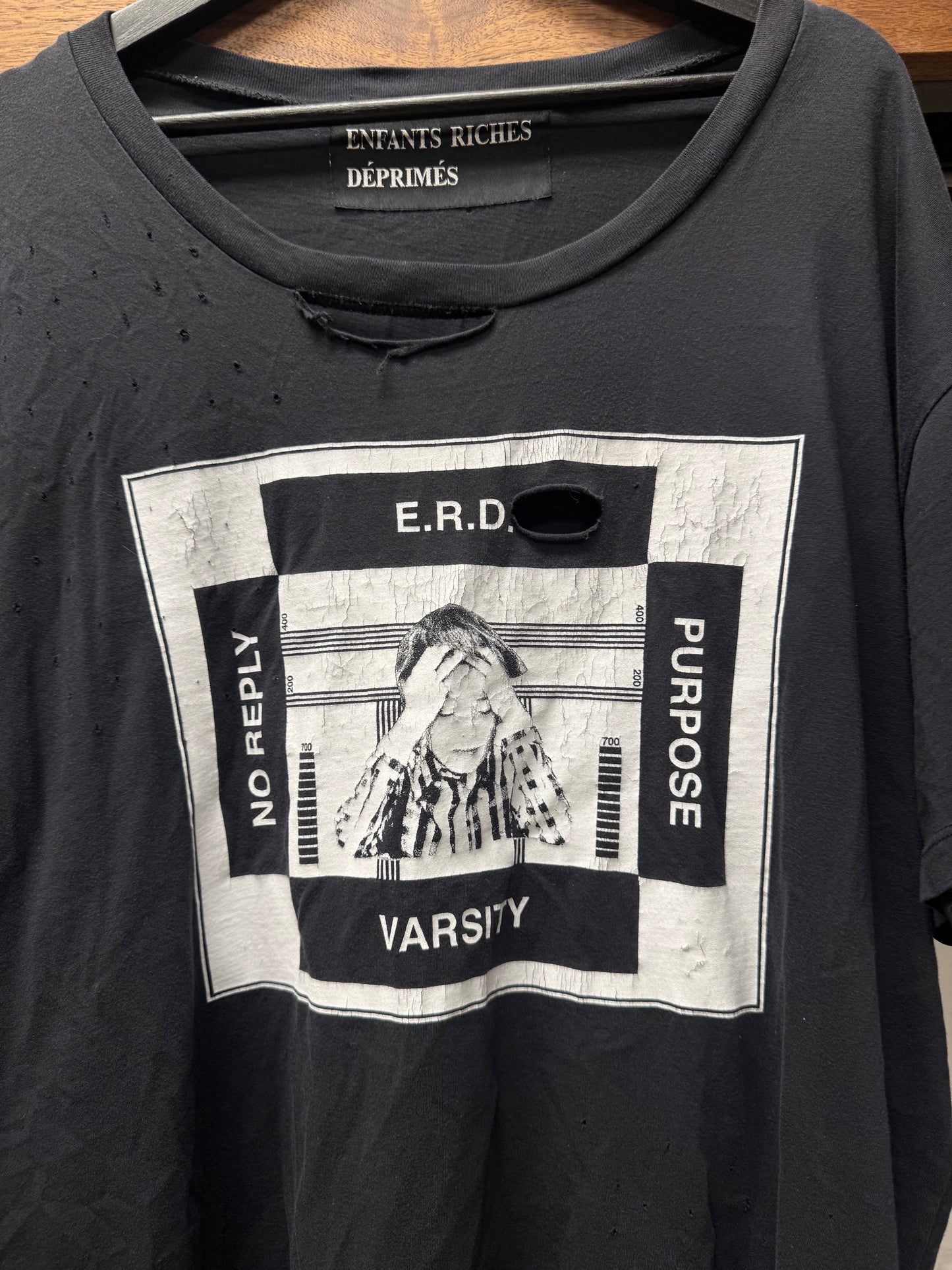 Enfants Riches Deprimes ‘No Reply’ Thrash Distressed Graphic T-Shirt