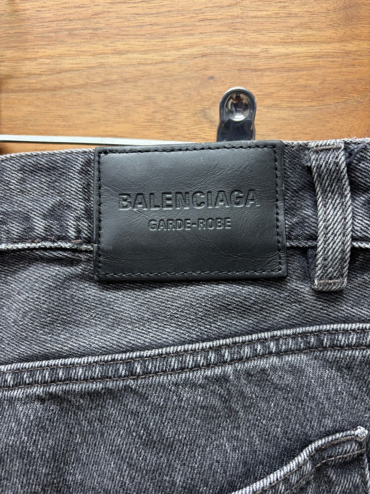 2023 Balenciaga Washed Grey Flared Leg Bootcut Denim