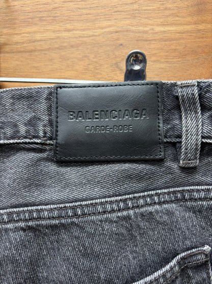 2023 Balenciaga Washed Grey Flared Leg Bootcut Denim