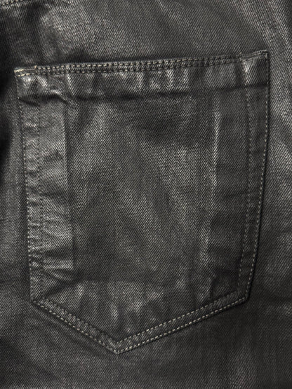 2000s Rick Owens ‘Berlin Cut’ Waxed Black Denim