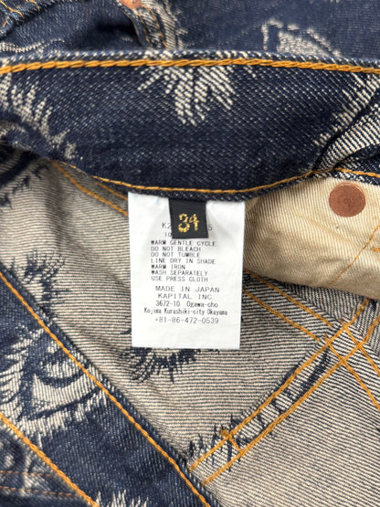 SS2024 Kapital Jacquard Weave ‘Eyeball’ Flared Denim