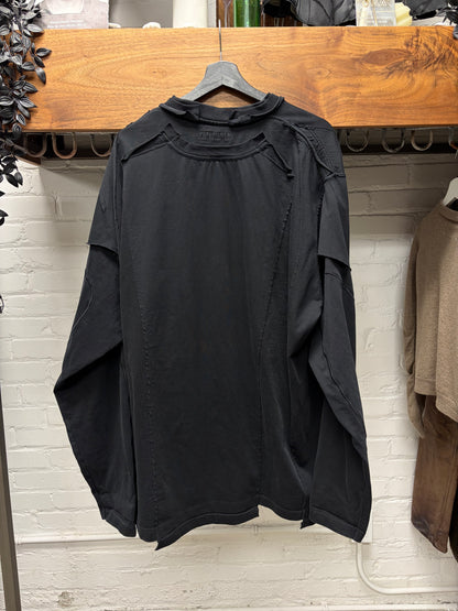 Vetements Reconstructed Hybrid Black Oversized Sweatshirt
