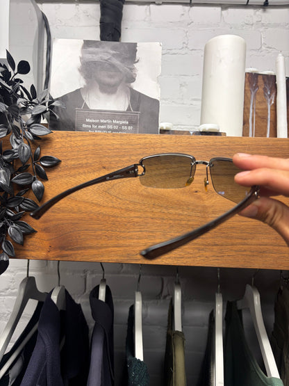 2000s Gucci Black Tinted ‘Horsebit’ Rimless Sunglasses