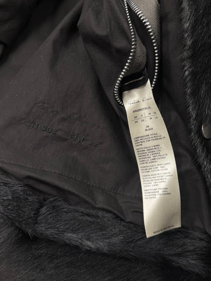 AW2022 Rick Owens ‘Strobe’ Black Pony-Hair Jacket