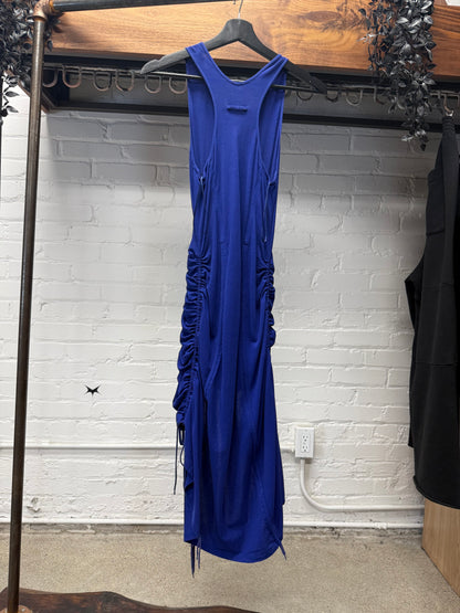 Vintage Jean Paul Gaultier ‘Soleil’ Ruched Blue Drawstring Dress