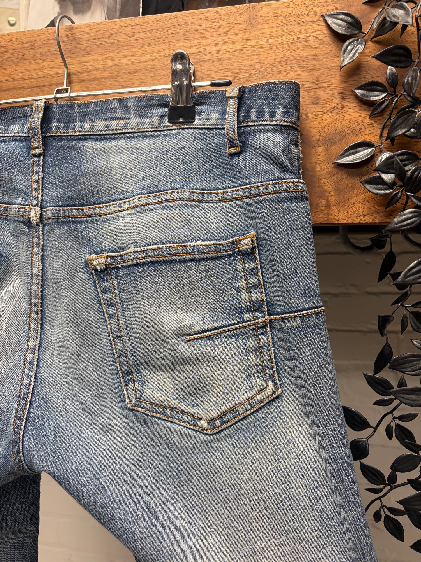 AW2011 Dior Homme ‘Enfold/Unfold’ Distressed Blue Skinny Jeans