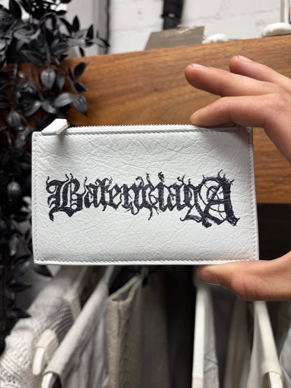 AW2023 Balenciaga ‘Heavy Metal’ White Leather Cardholder Wallet