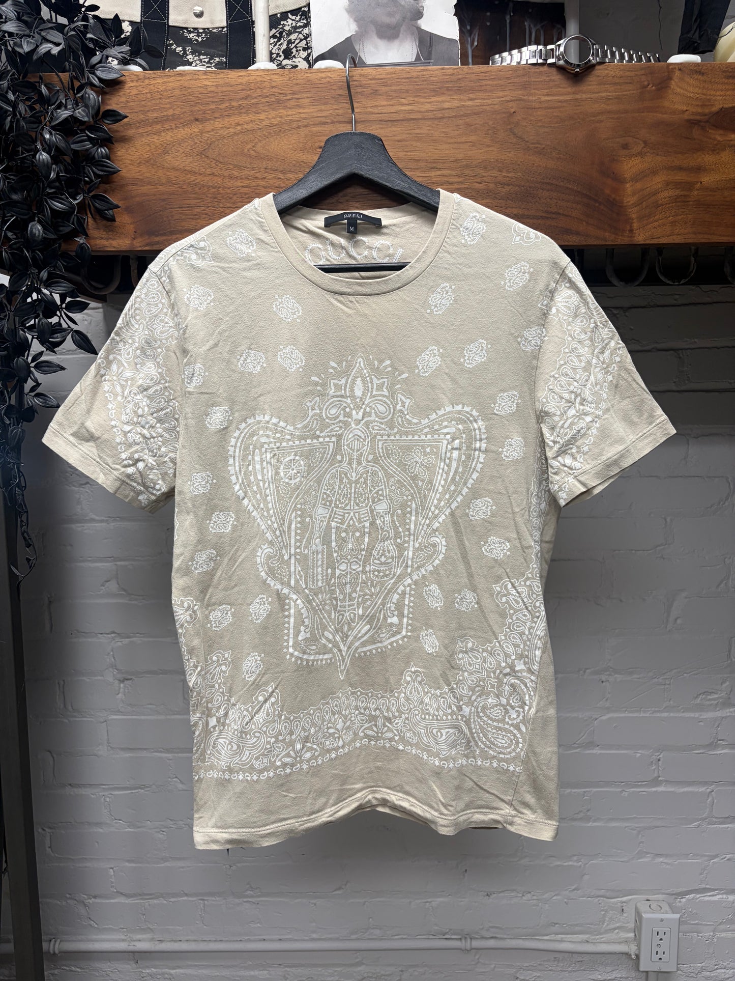 2000s Gucci by Frida Giannini Paisley ‘Crest Logo’ Graphic T-Shirt